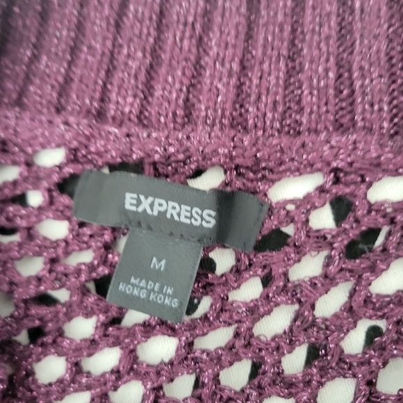 Express Women's Open Knit Sweater V-neck Size M - Picture 8 of 9